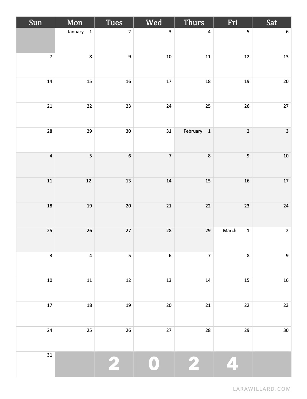 Download Printable 2024 And 2025 Quarterly Calendars Lara Willard