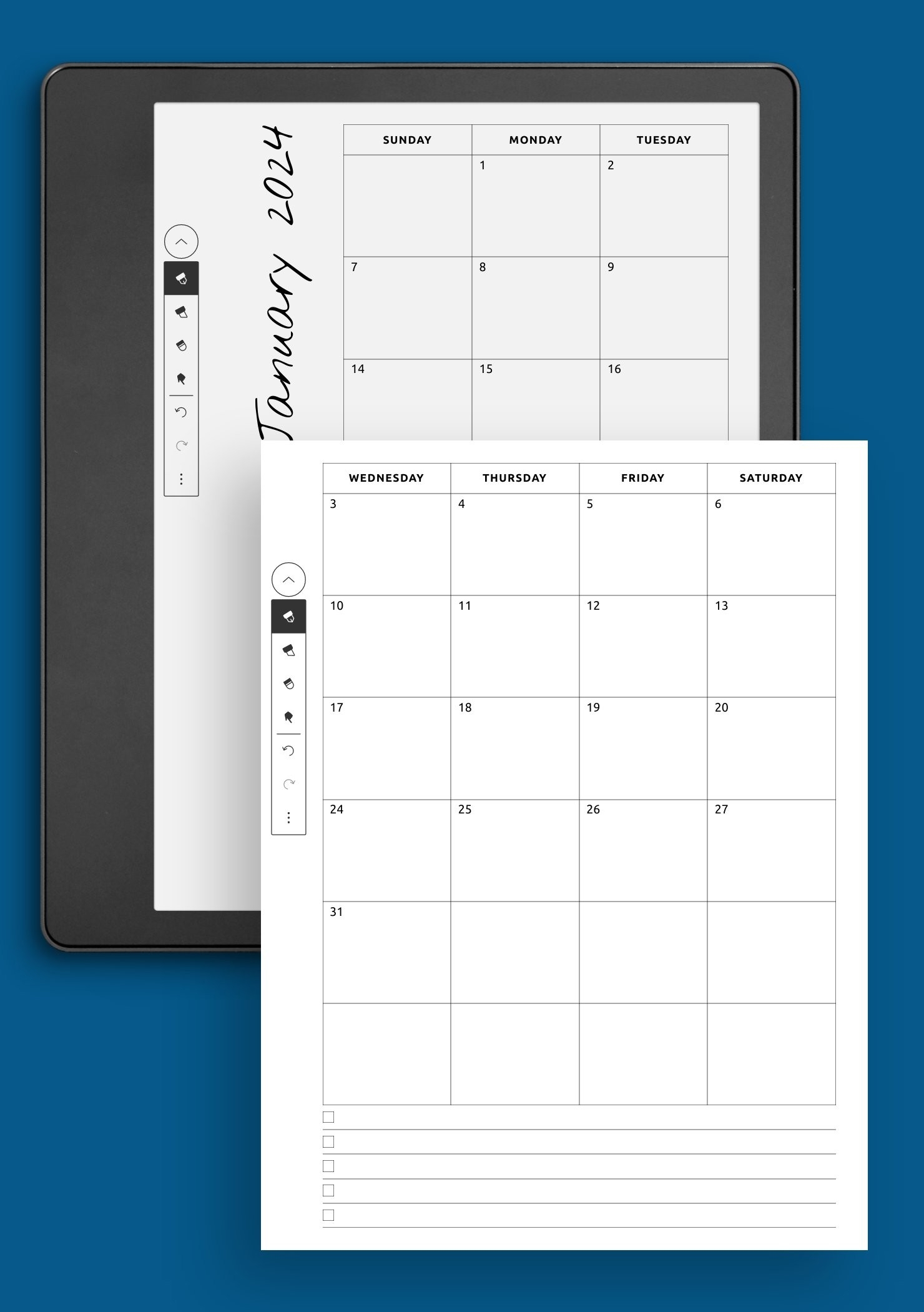 Download Printable Monthly Calendar With Notes PDF