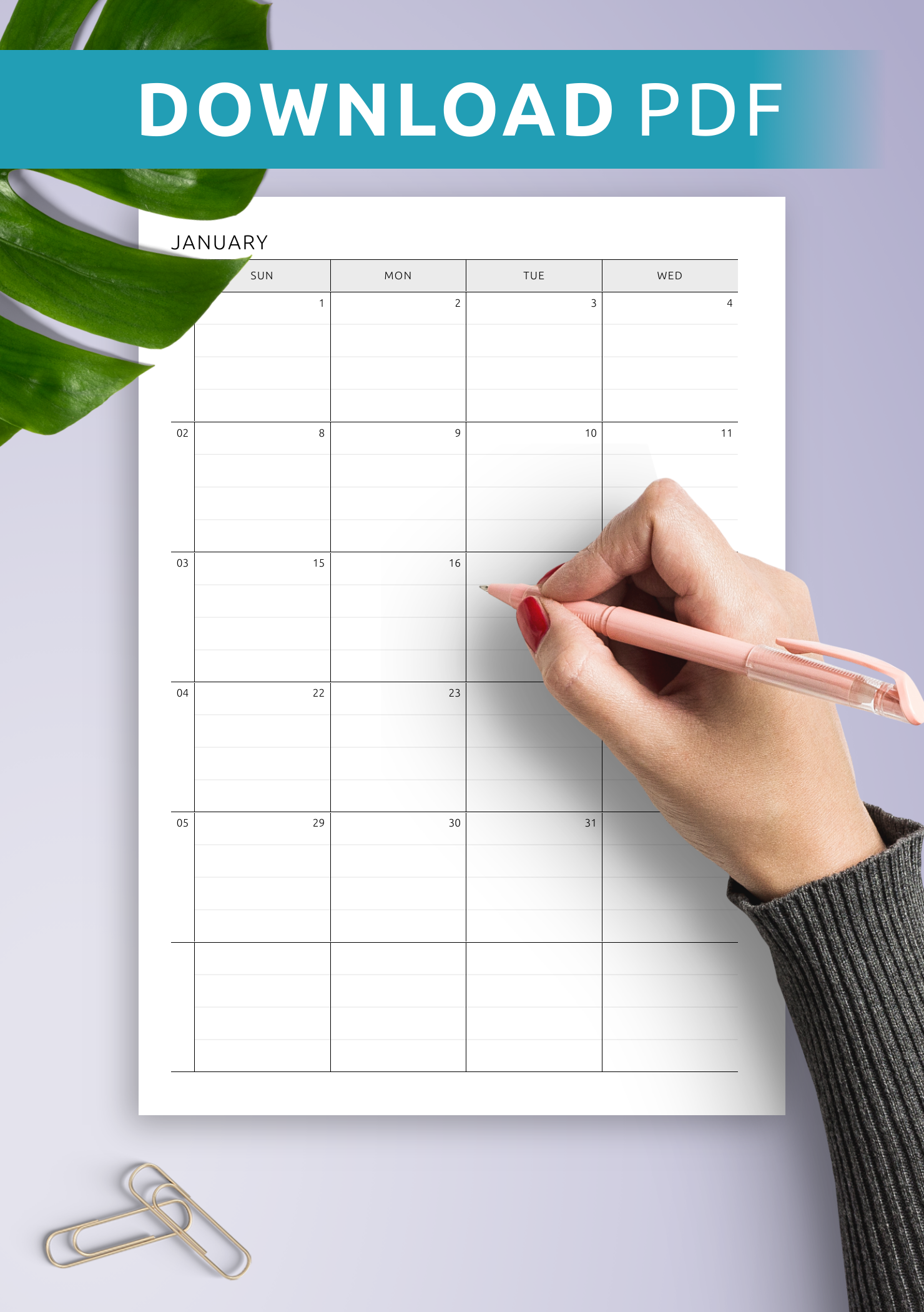 Free Printable 2 Page 2025 Monthly Calendar