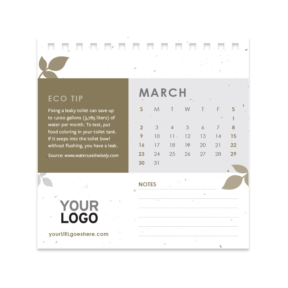 Eco Tips Plantable Seed Calendars Botanical PaperWorks