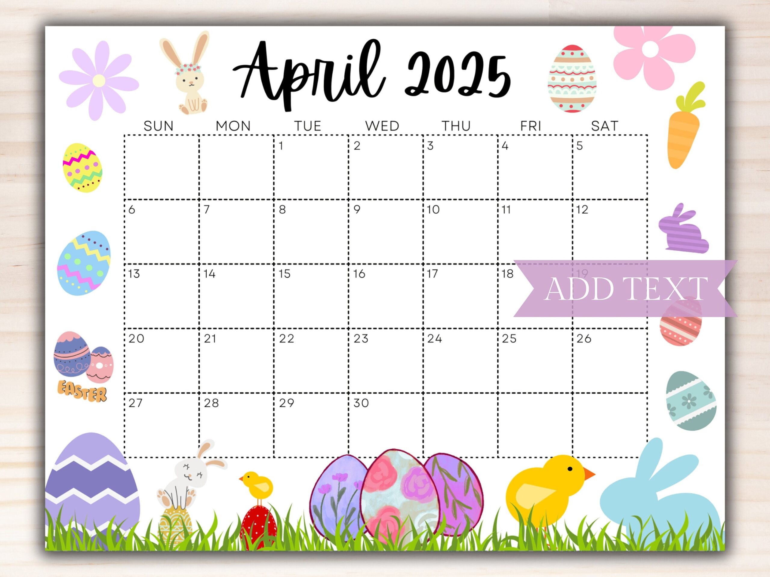 Free Printable 2025 Calendar With Holidays Easter