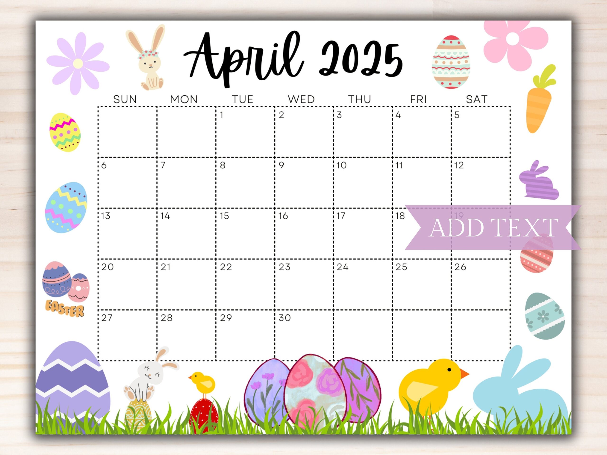 EDITABLE April 2025 Calendar Printable Calendar 2025 Beautiful 