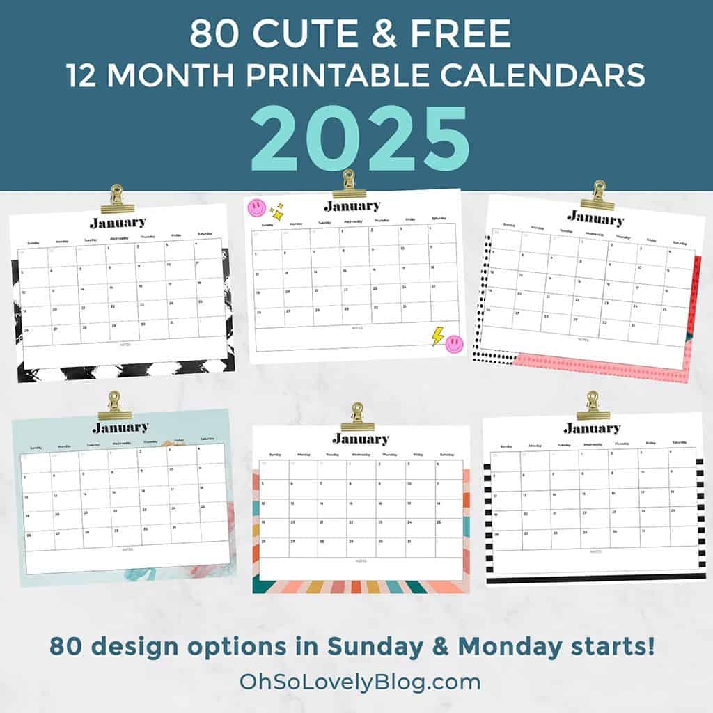 Free Printable Calendar 2025 In Designs