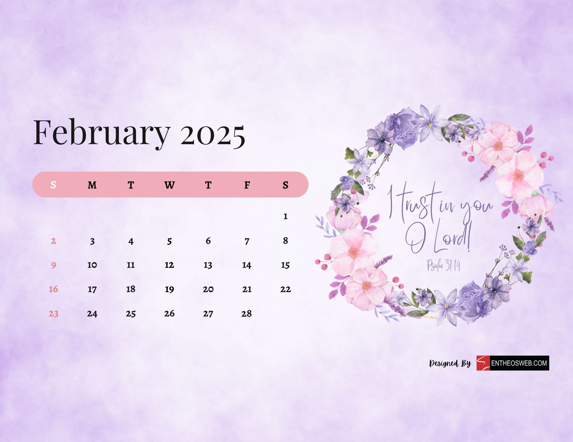 Free 2025 Christian Calendar Printable With Bible Verses EntheosWeb