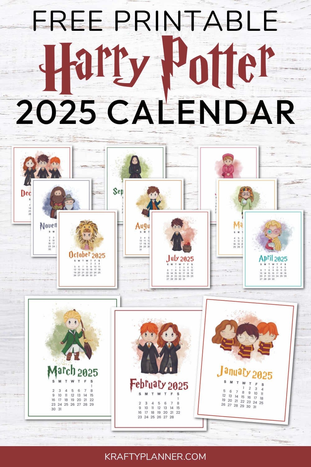 Free 2025 Harry Potter Wall Calendar Krafty Planner