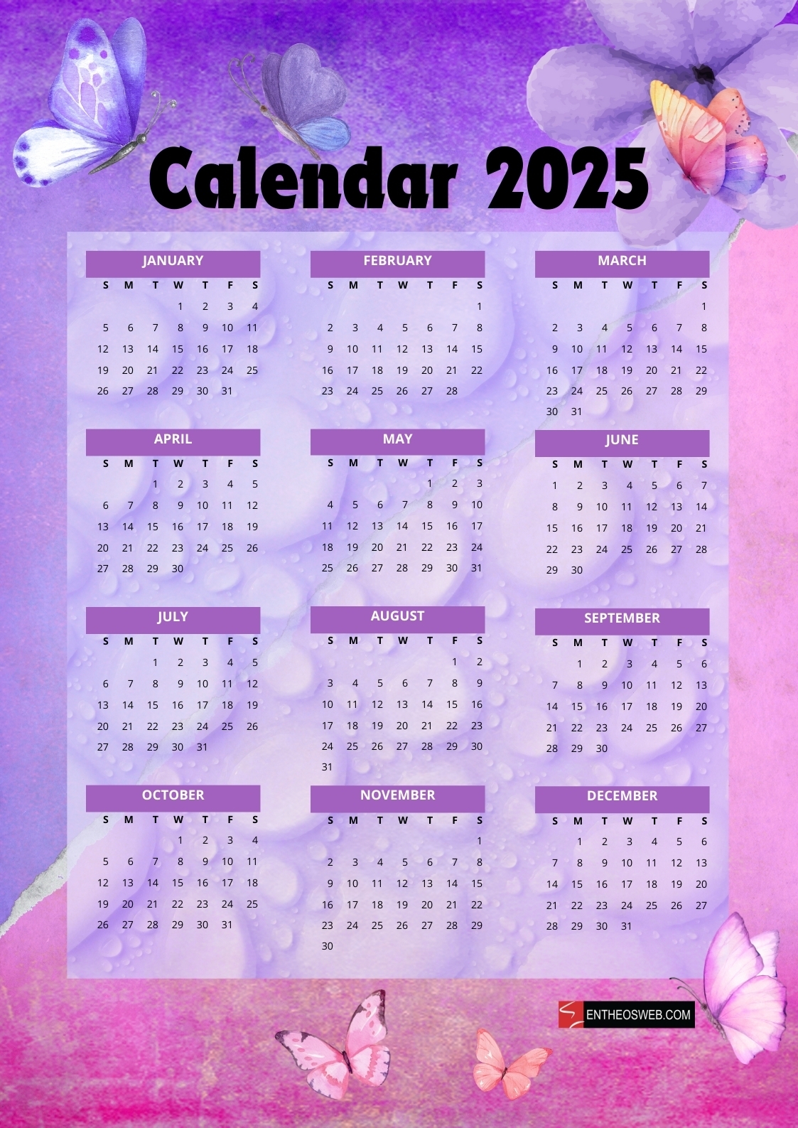 Free 2025 Printable Calendars Free 2025 Printable Calendars EntheosWeb