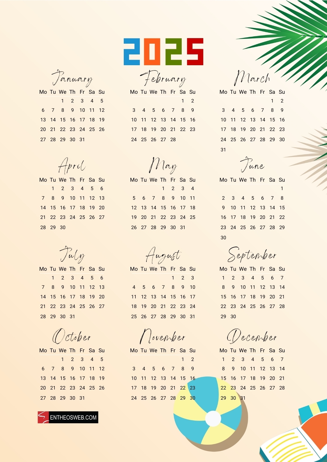 Free 2025 Printable Calendars Free 2025 Printable Calendars EntheosWeb