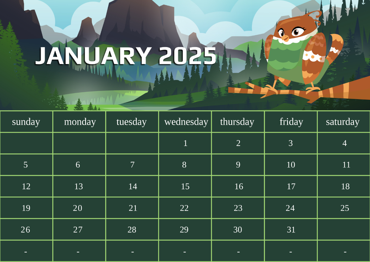 Free Blank 2025 Calendar Template To Edit Online