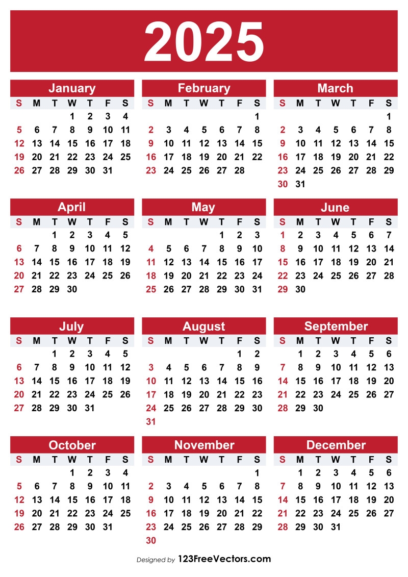 Free Printable Banner Calendar 2025