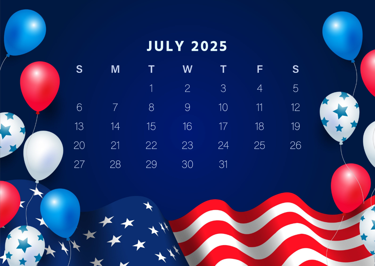 July 2025 Desktop Calendar