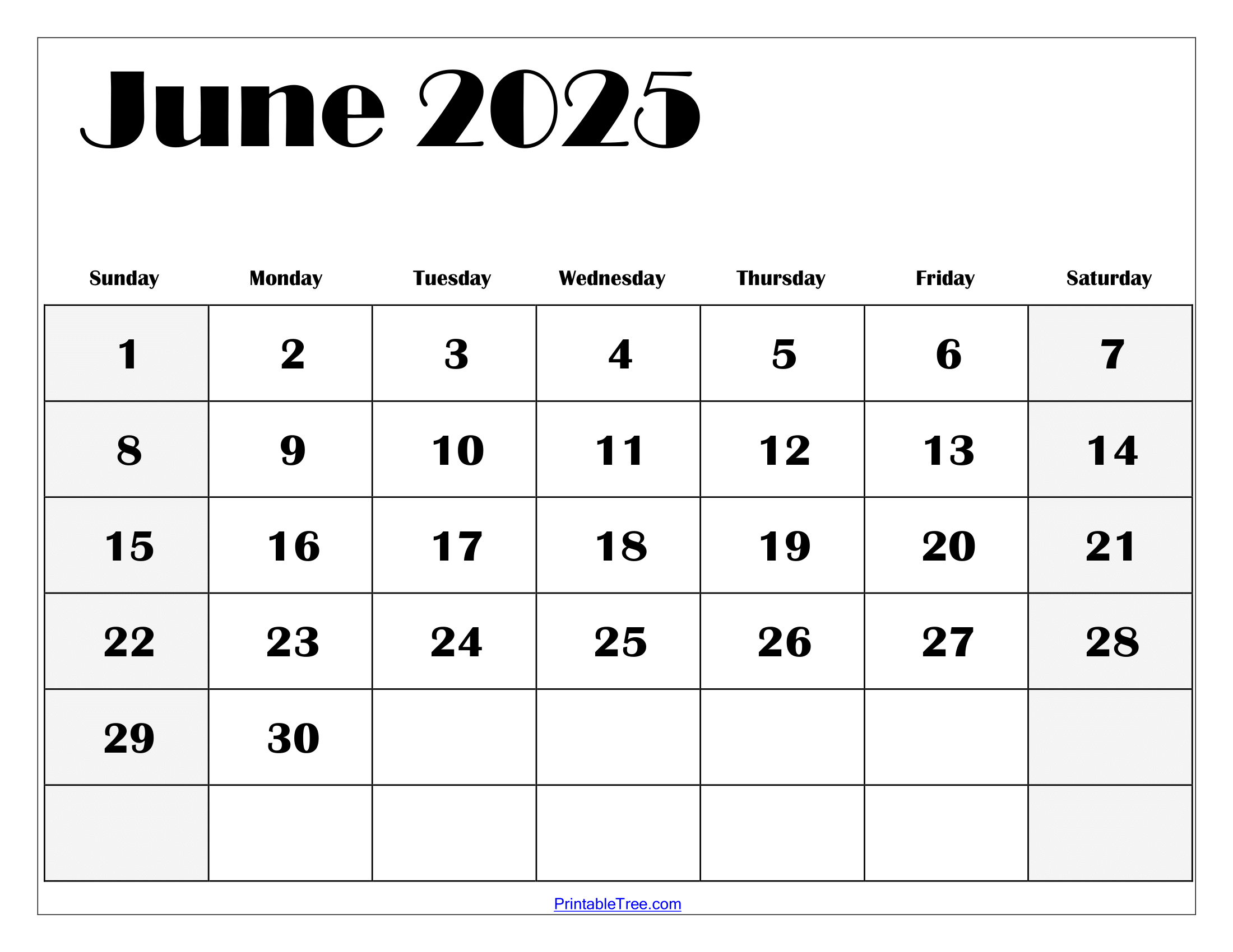 Print June July August 2025 Calendar