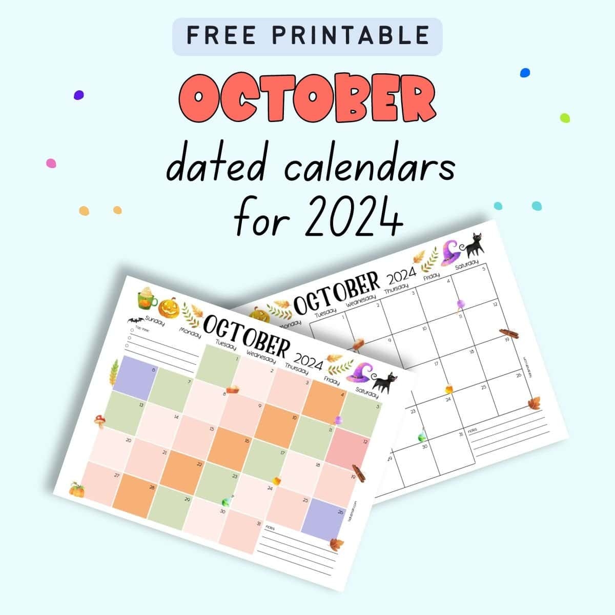 Free October Calendar Printable For 2024 The Artisan Life