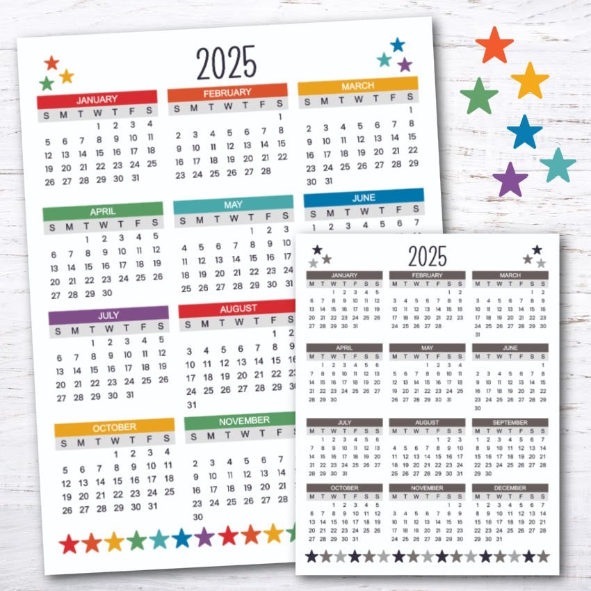 Free Printable 2025 Year At A Glance Krafty Planner