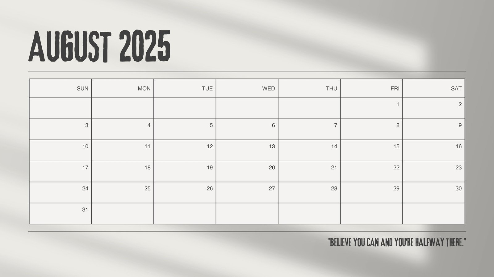 Free Printable August 2025 Calendar Templates Canva
