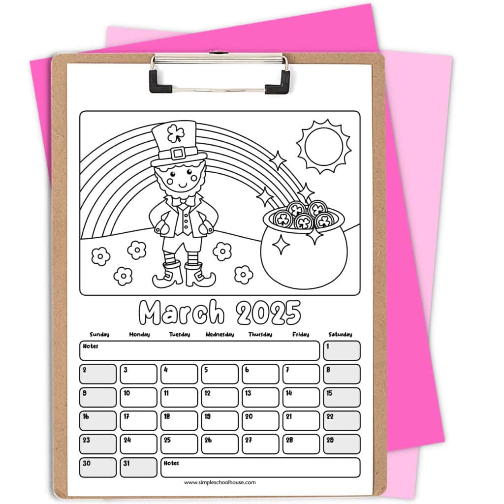 Free Printable Coloring Calendar For Kids In 2025 Mindfulmazing