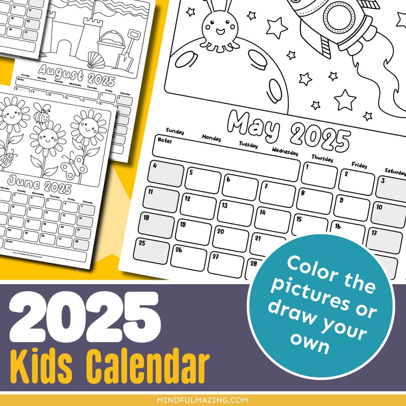 Free Printable 2025 Coloring Calendar
