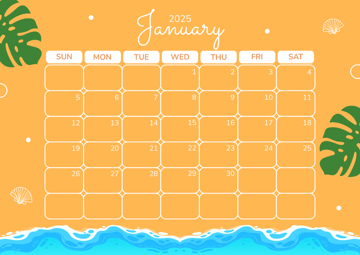 Free Summer 2025 Calendar Template To Edit Online