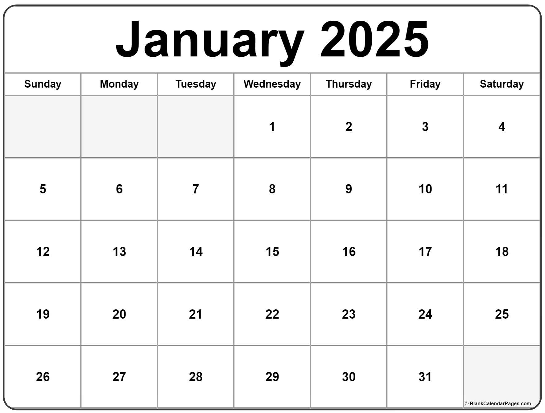 Free Printable Calendar 2025 By Month Canada