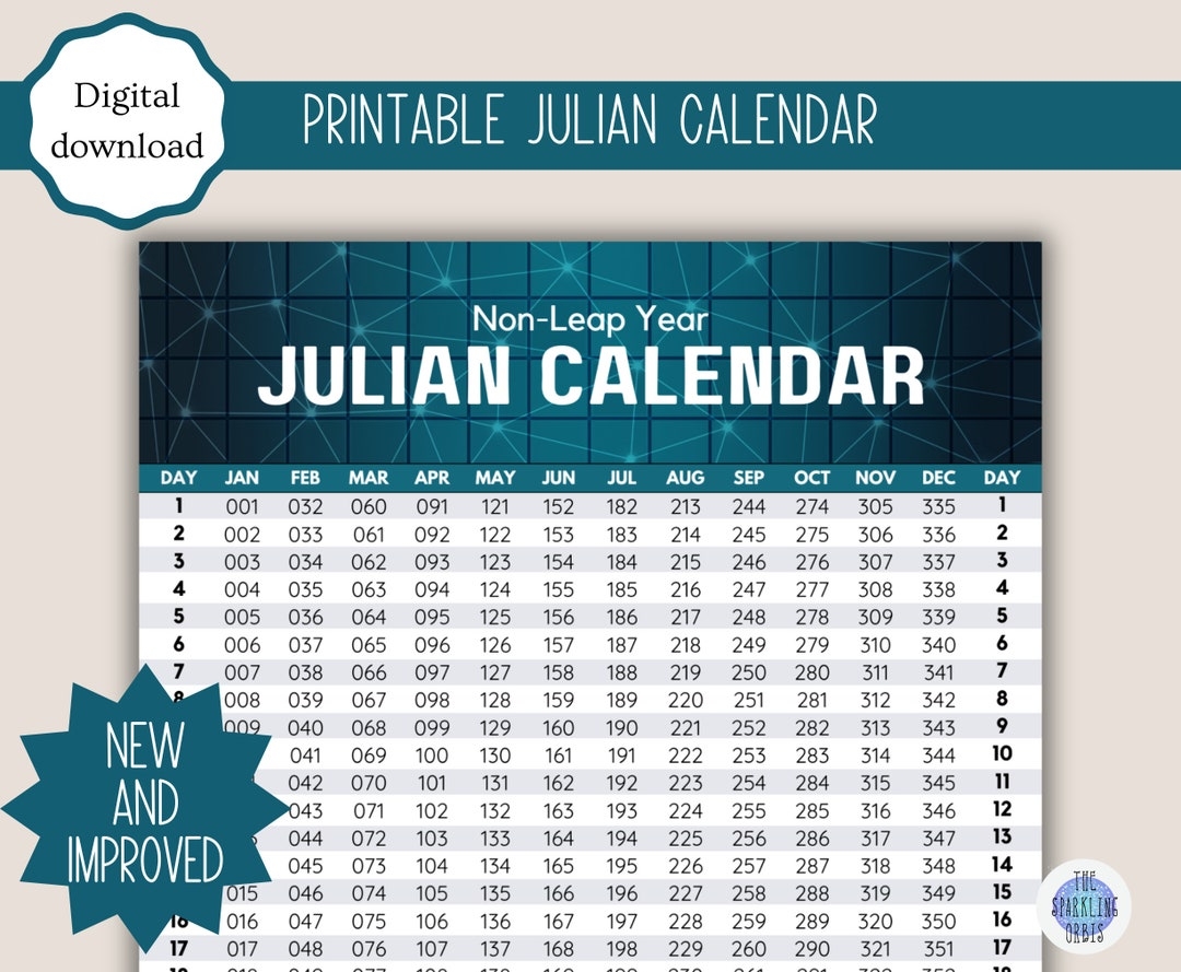 Julian Calendar Military Government Digital Download Printable PDF Leap Year And Non leap Year US Letter And A4 Etsy
