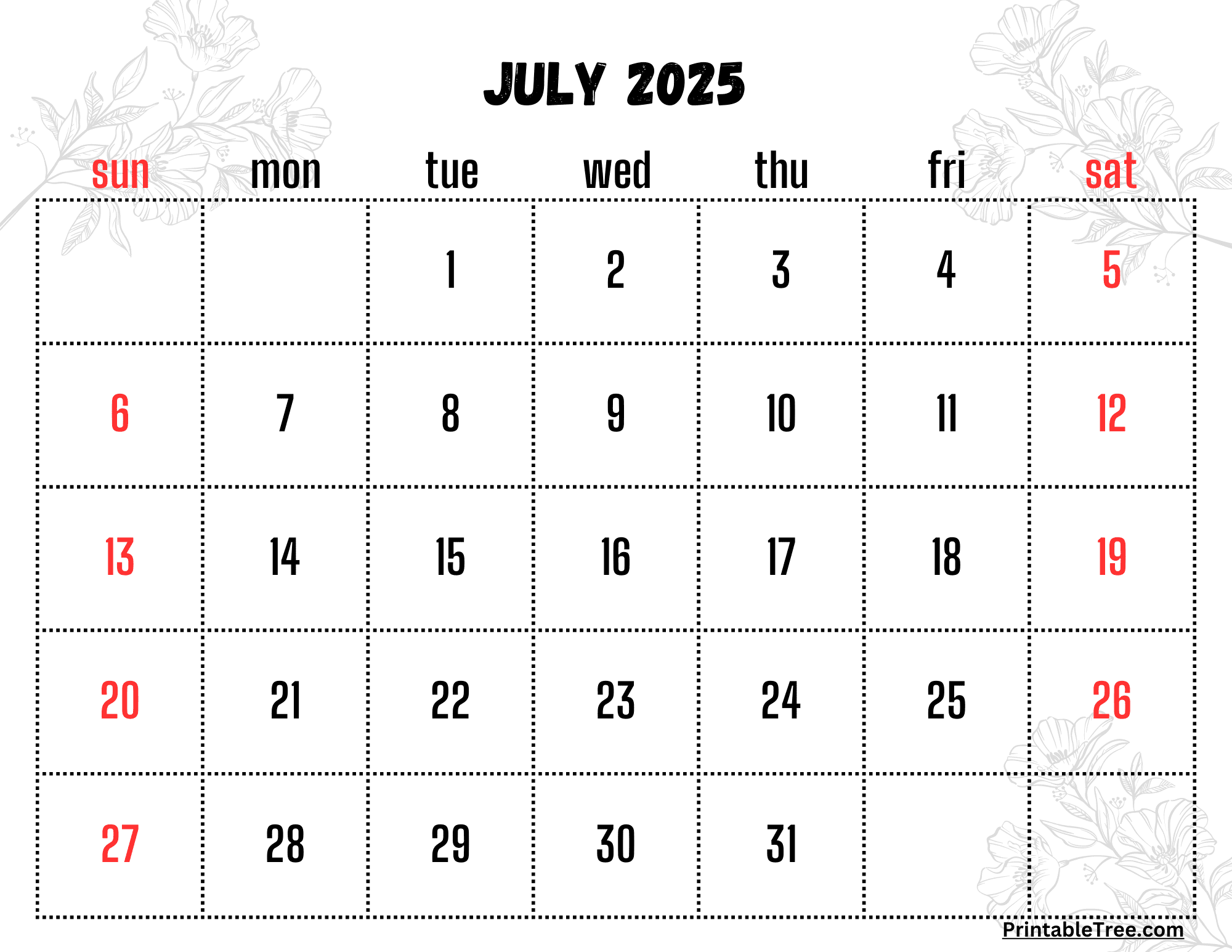 Open My Calendar For July 2025