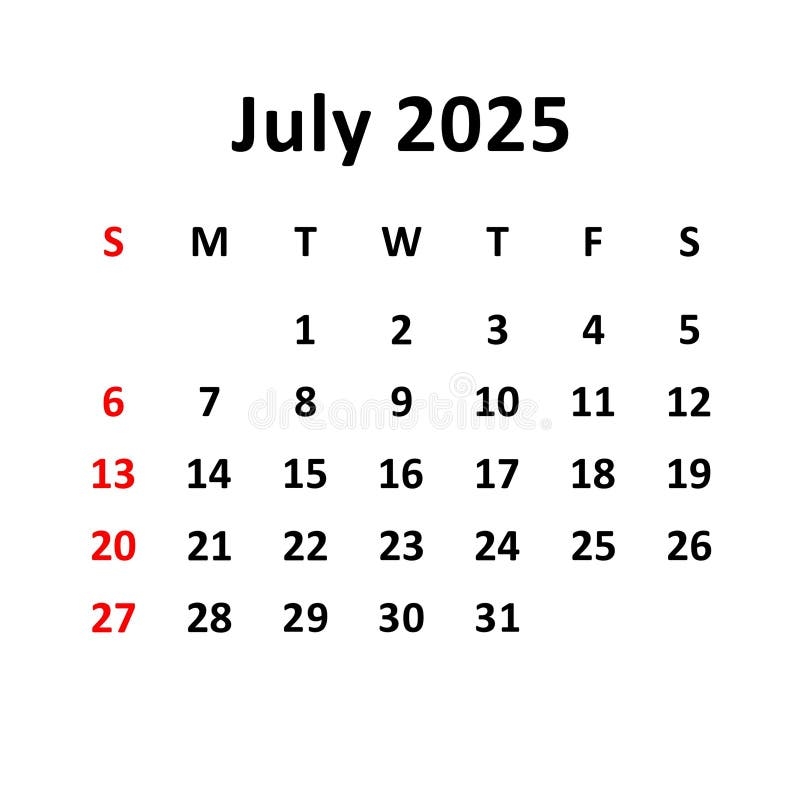 29 July 2025 Calendar Printable