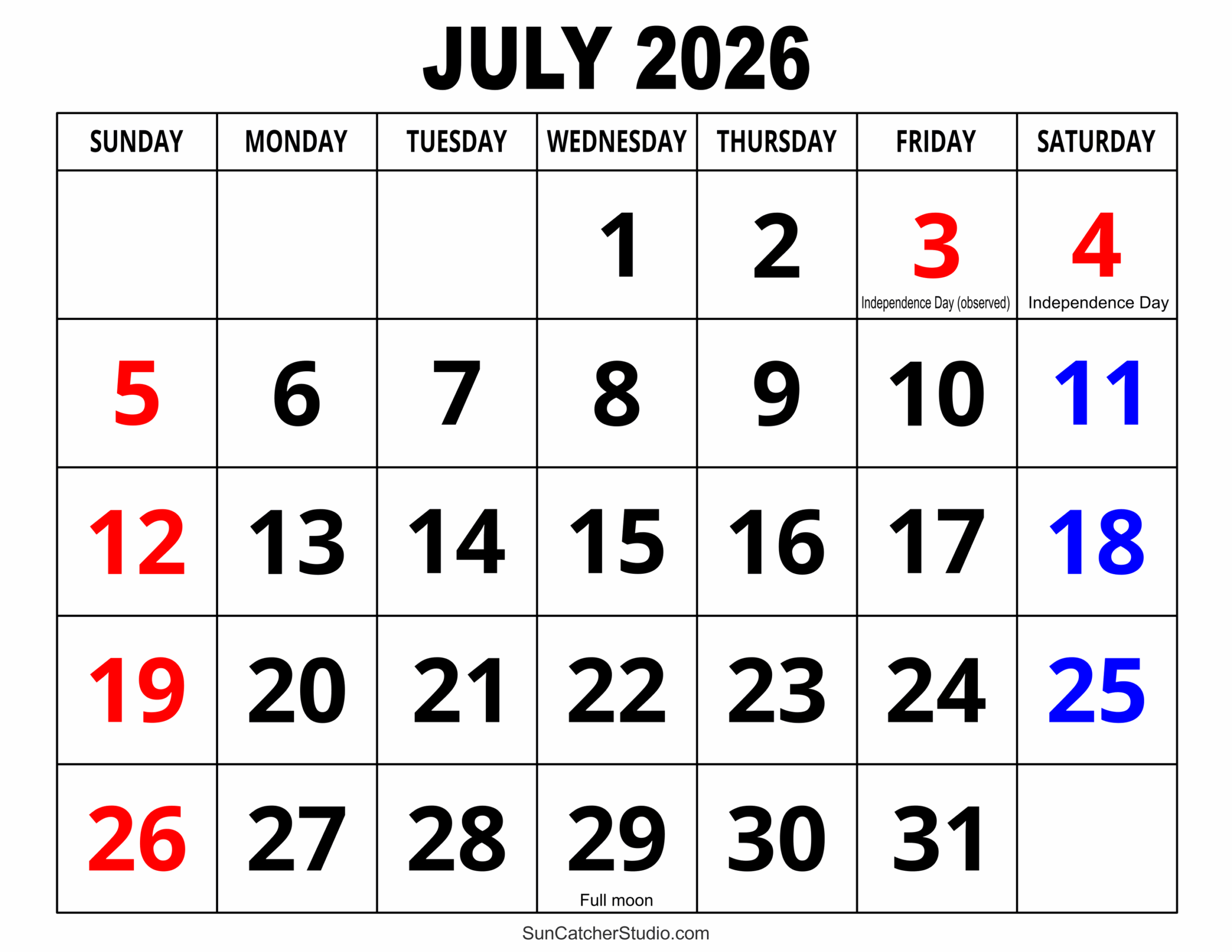 July 2026 Calendar Free Printable Free Printables Monograms 