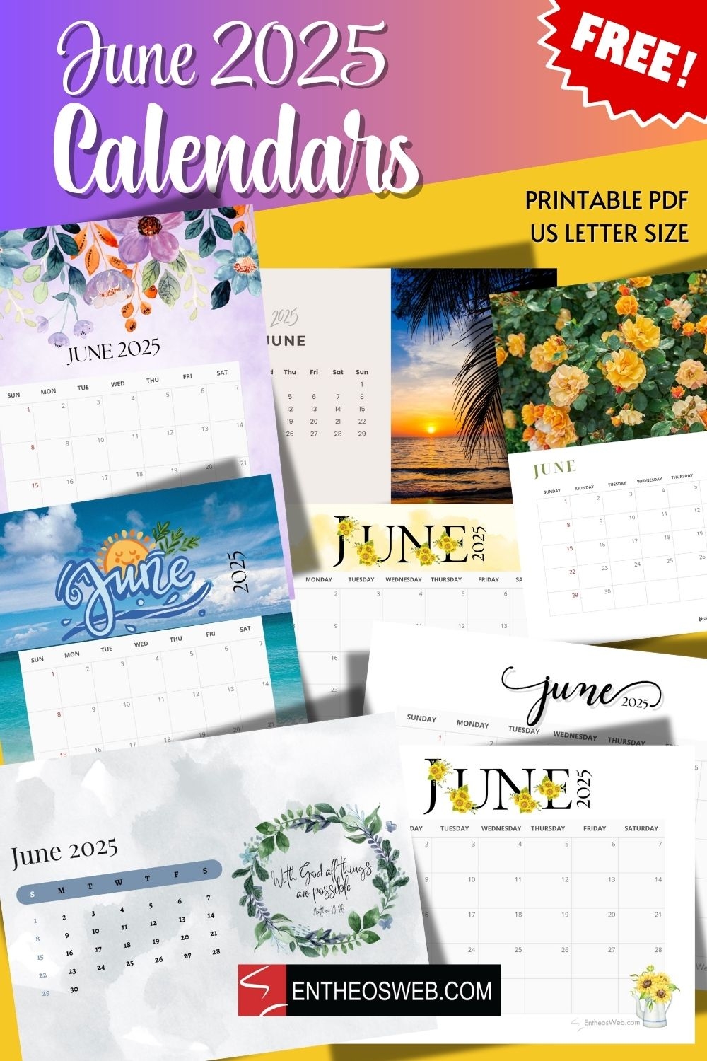 June 2025 Calendar Free PDF Printables EntheosWeb
