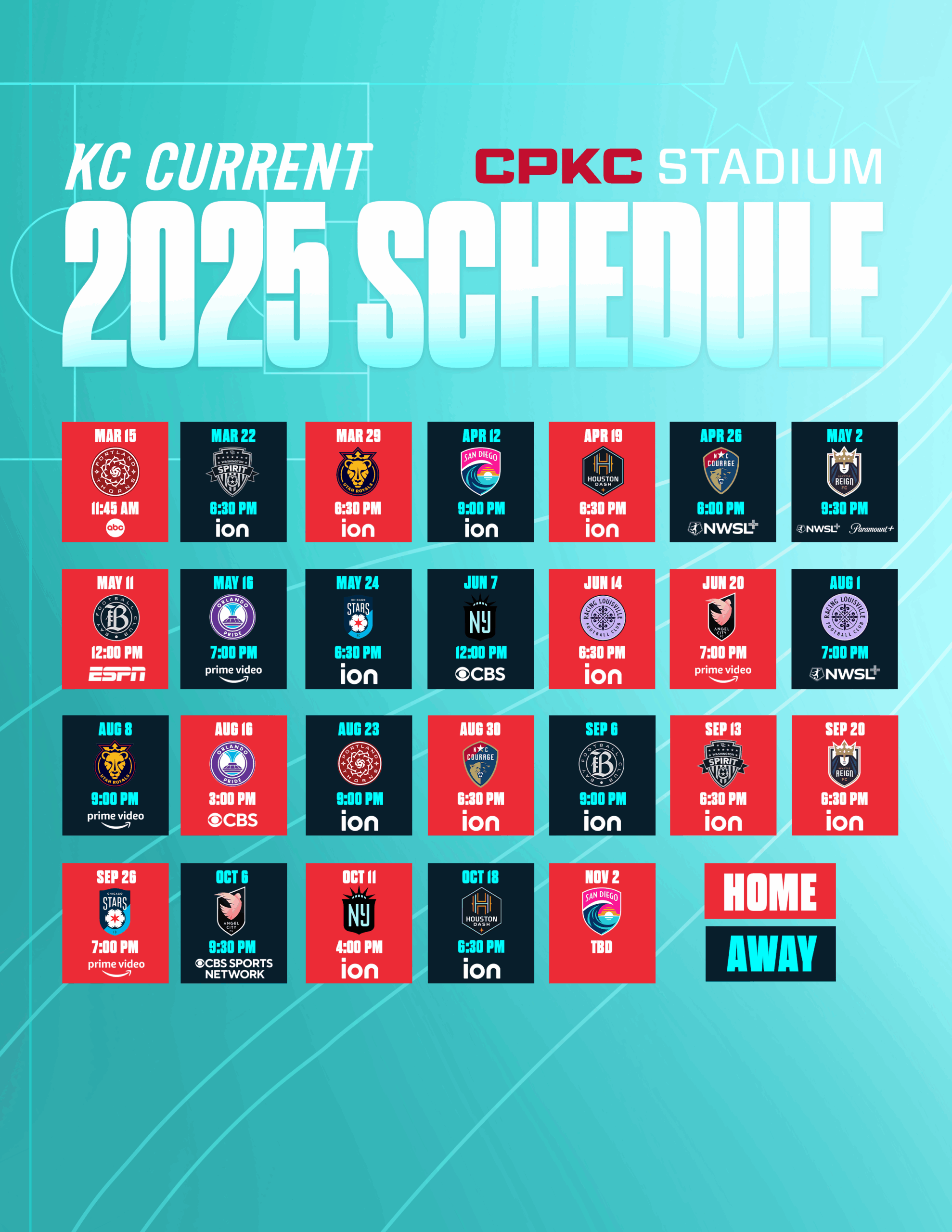 Kansas City Current NWSL Announce 2025 Regular Season Schedule 