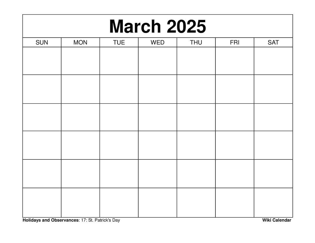 March 2025 Calendar Printable Templates U0026 More