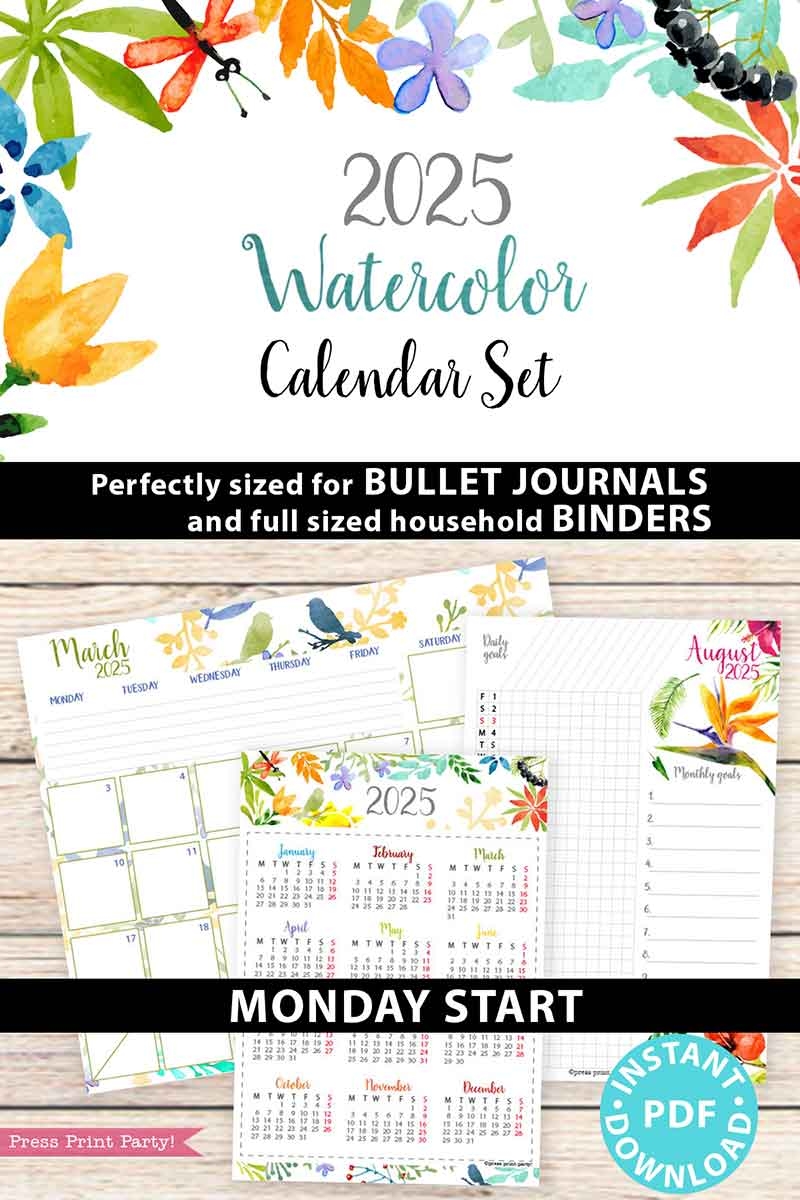 Free Printable Calendar 2025 Monday Start