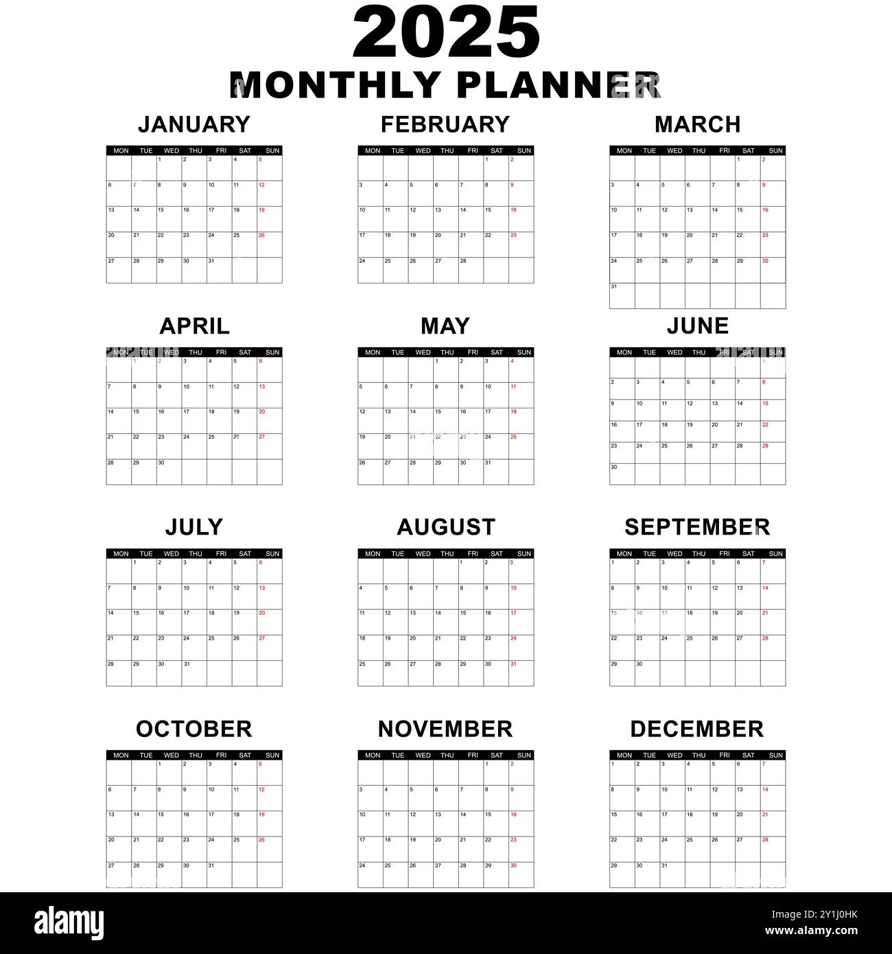 Free Printable Calendar 2025 Minimalist