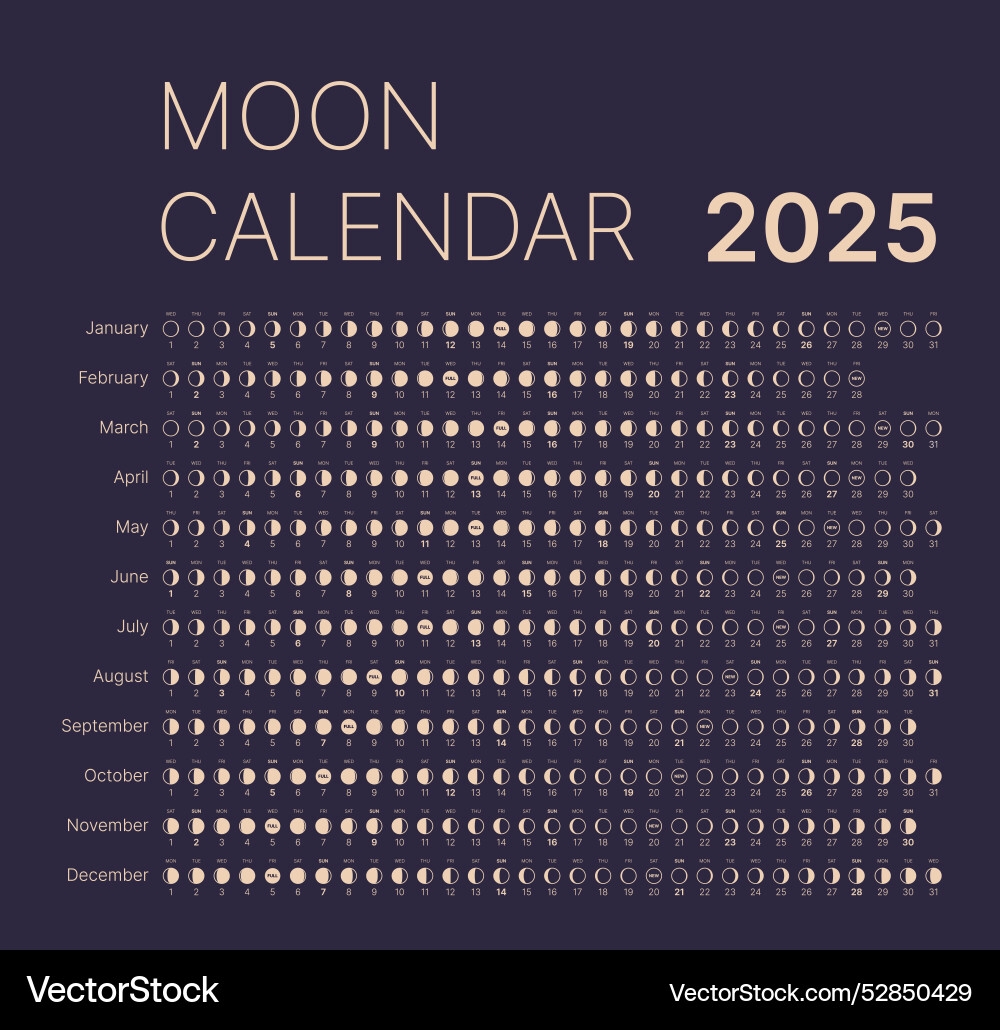 Free Printable 2025 Moon Calendar