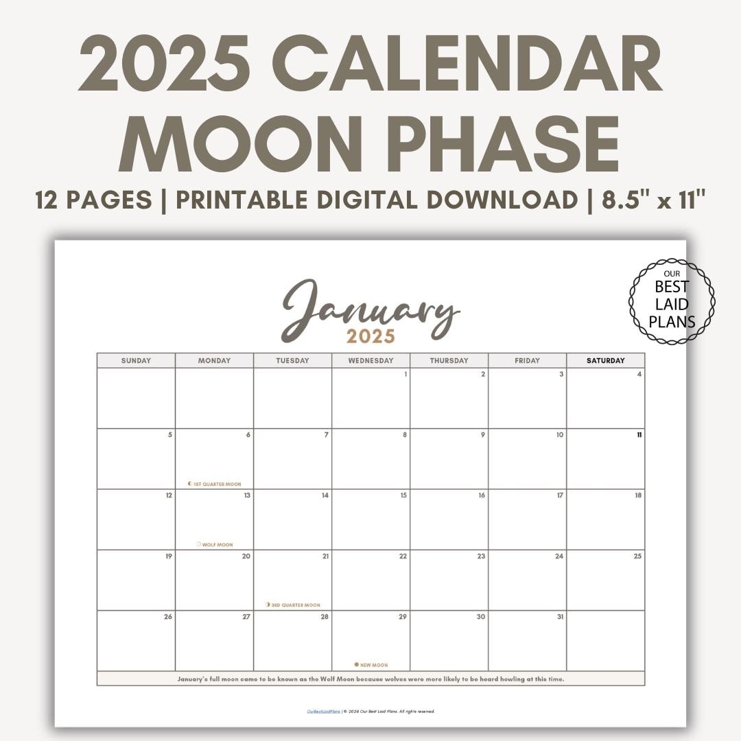 Free Printable 2025 Monthly Calendar With Holidays Moon Phases