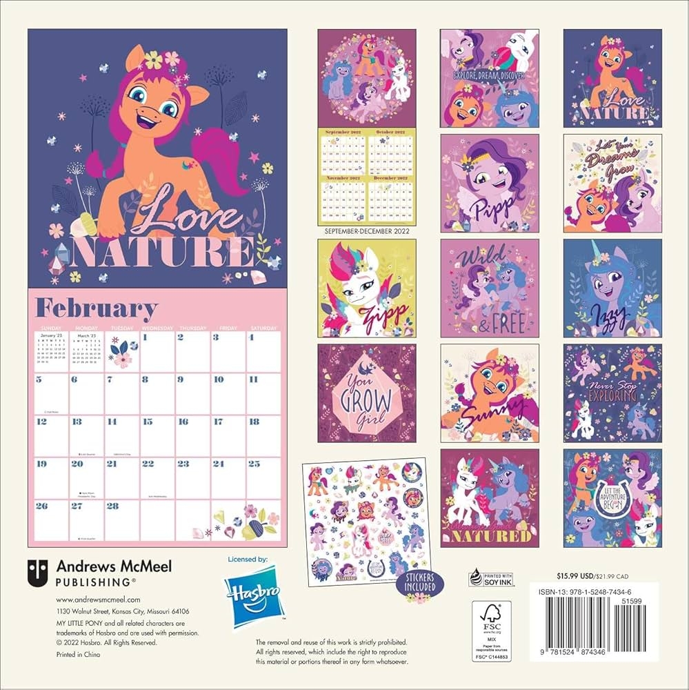 My Little Pony 2023 Wall Calendar Hasbro 9781524874346 Amazon Books