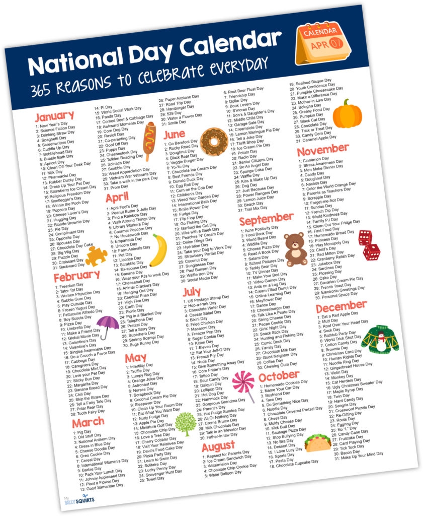 National Day Calendar 2025 Printable Free