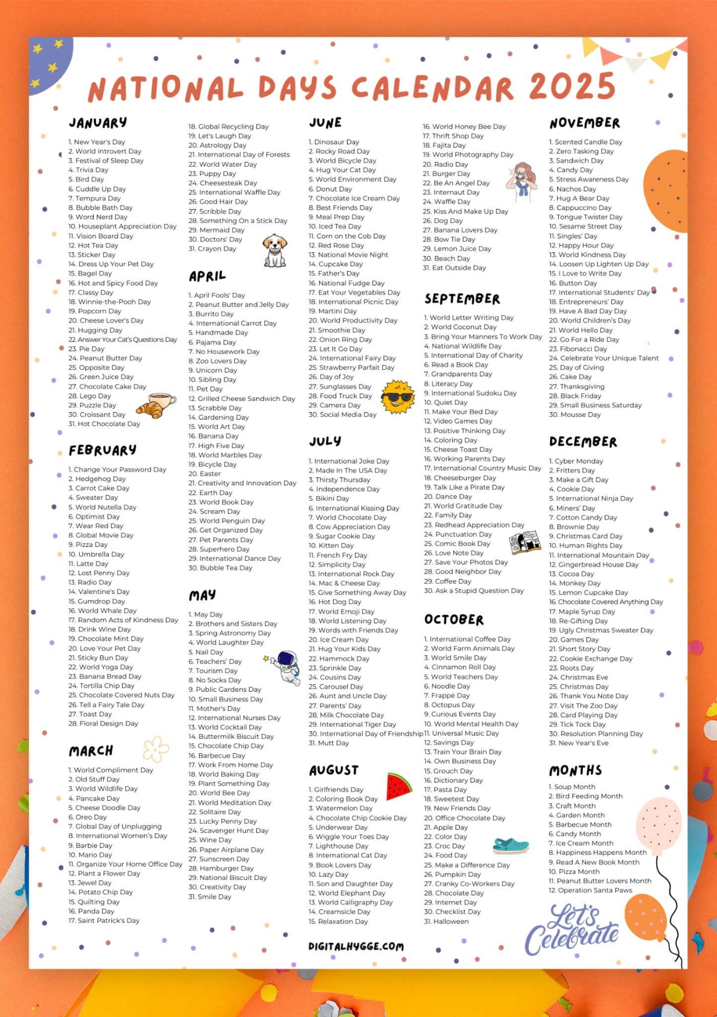 National Days Calendar Printable 2025 National Holidays Calendar 
