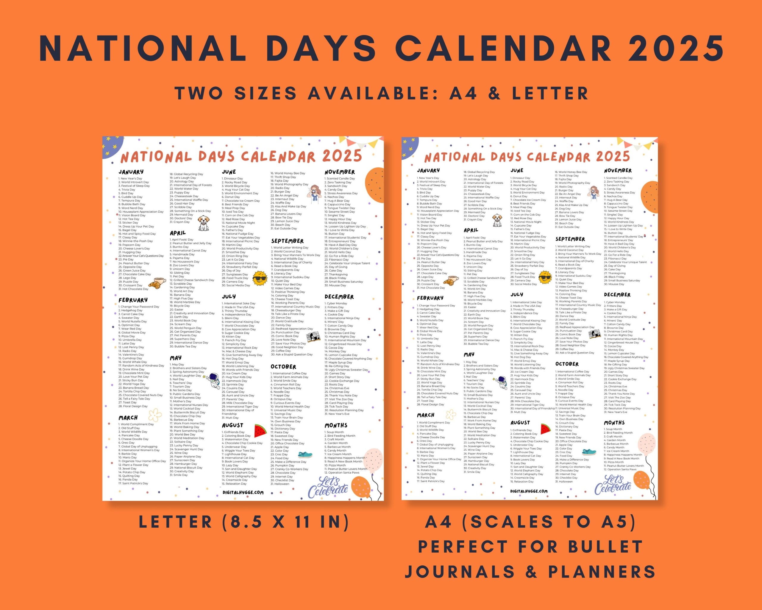 National Days Calendar Printable 2025 National Holidays Calendar 
