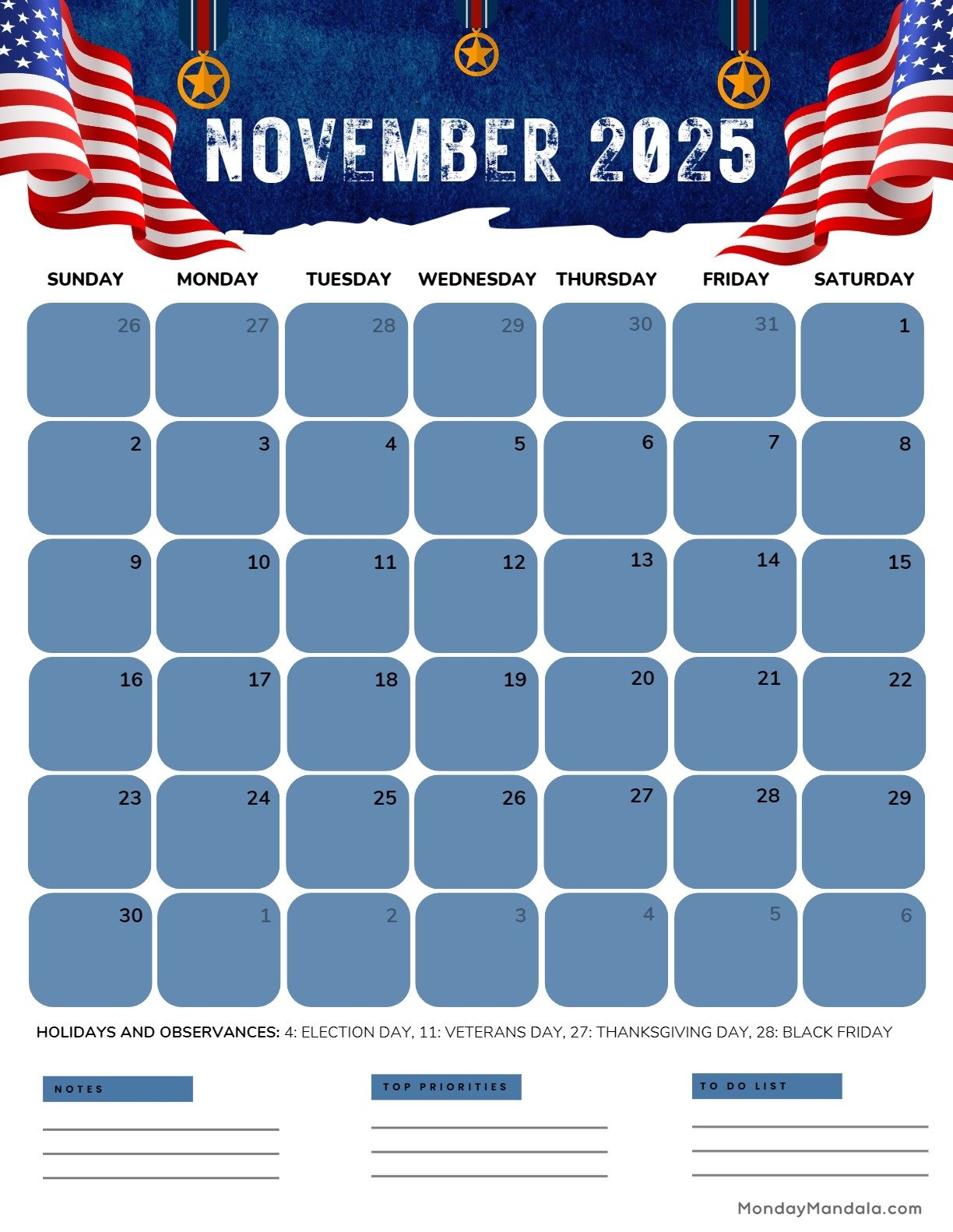 November 2025 Calendar Printable With Lines