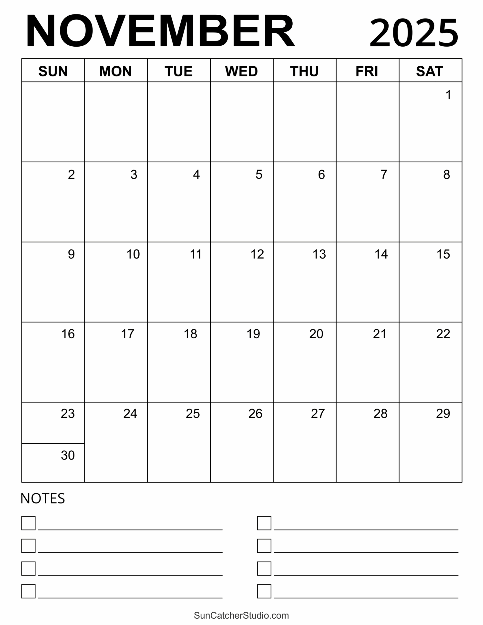 November 2025 Calendar Free Printable Free Printables 