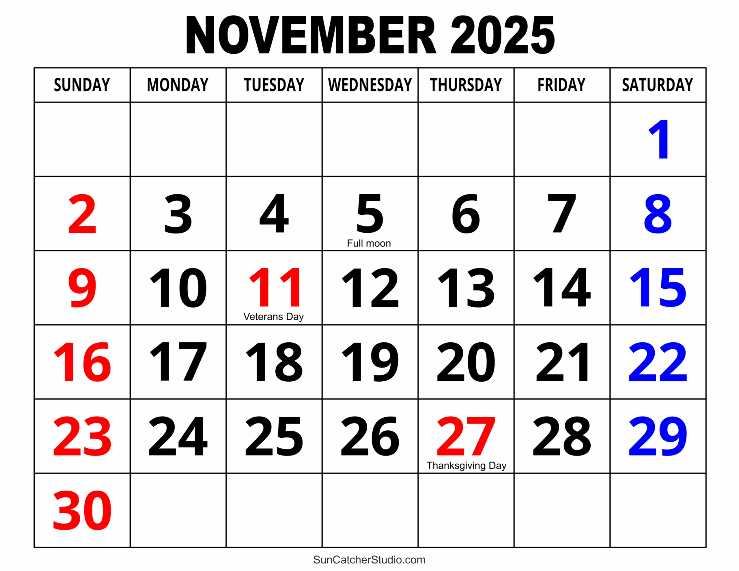 November 2025 Calendar Free Printable Free Printables Monograms Design Tools Patterns U0026 DIY Projects