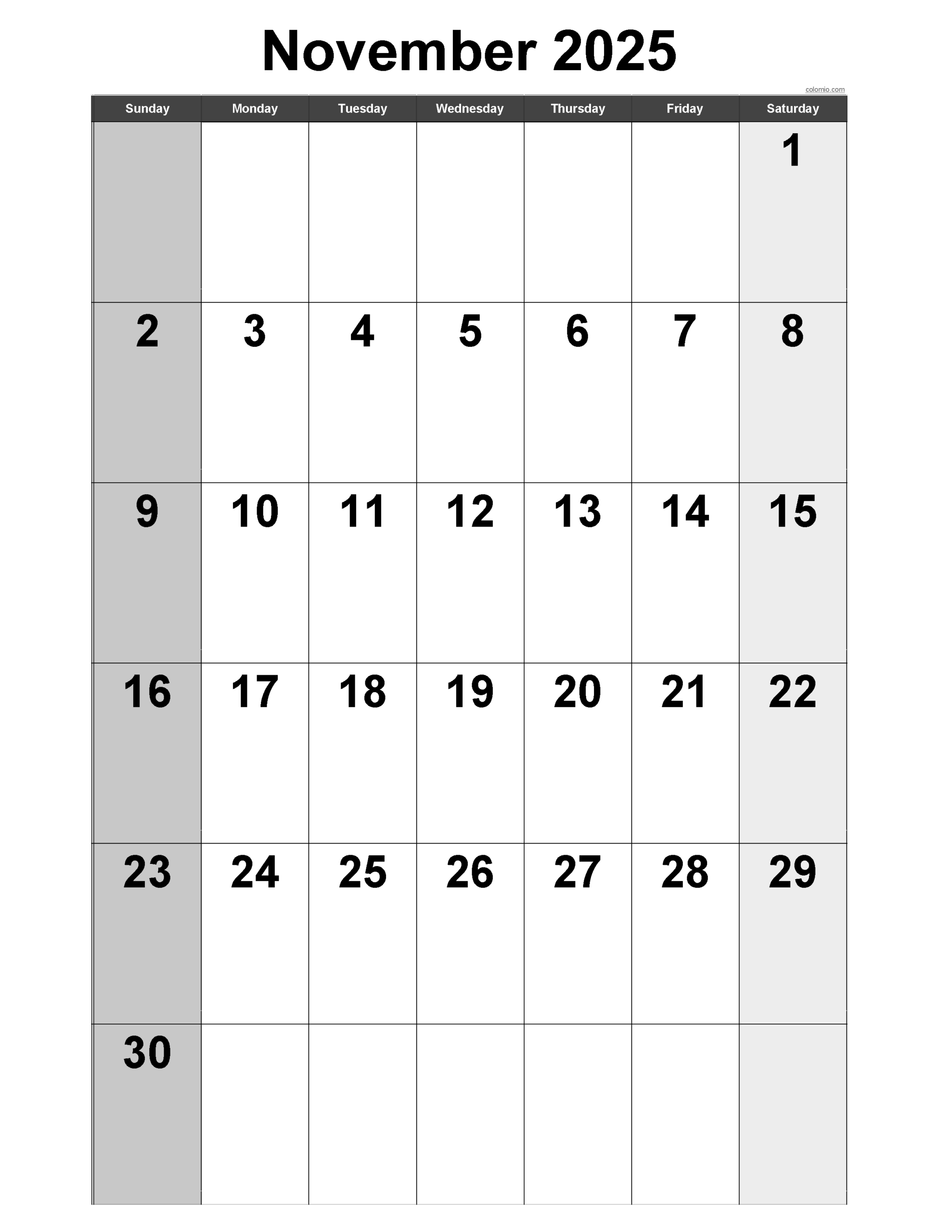 November 2025 24 Calendar Printable
