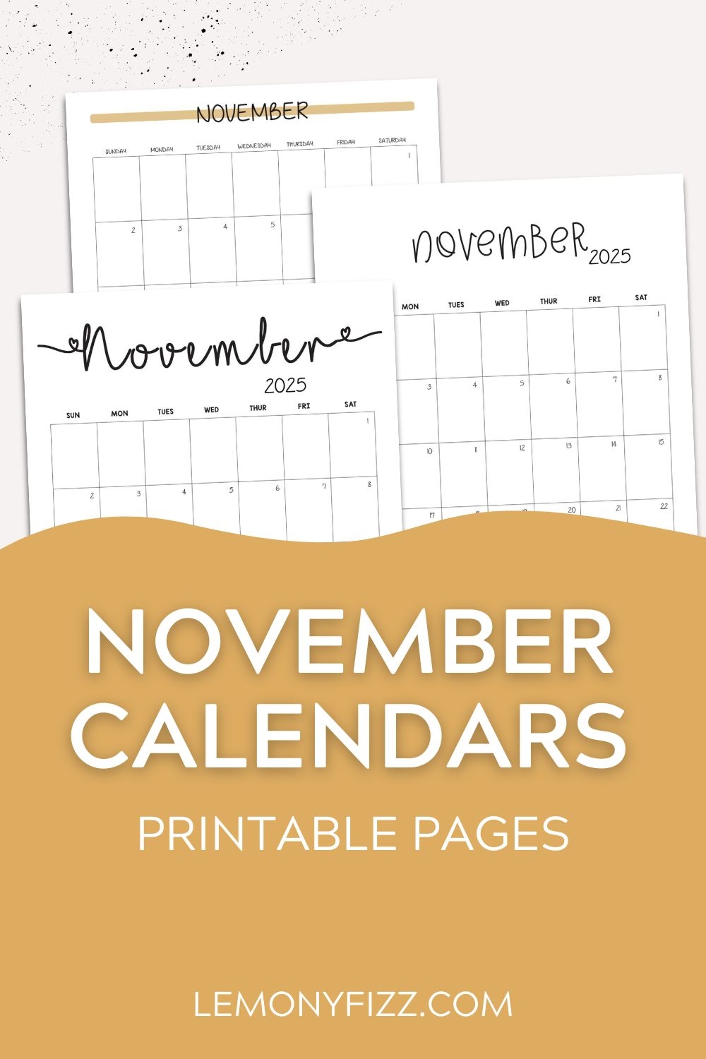 November 2025 Monthly Calendars To Print