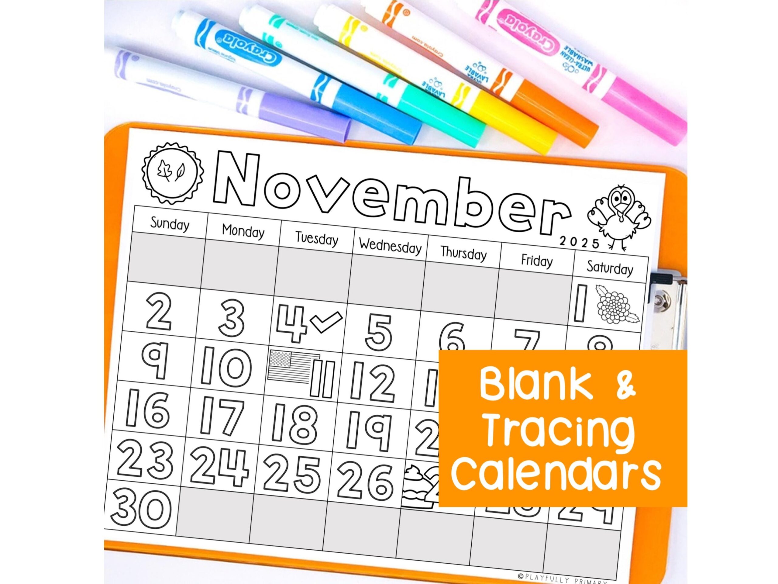 Free Printable Childrens Calendar November 2025