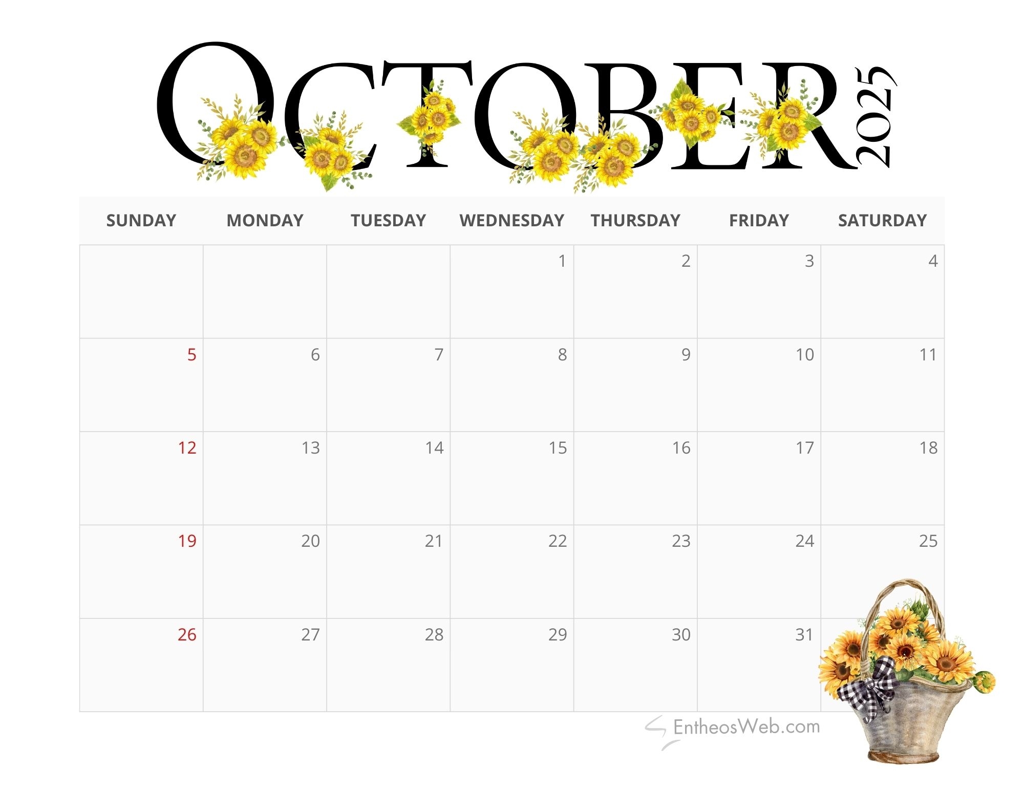 Pdf October 2025 Calendar