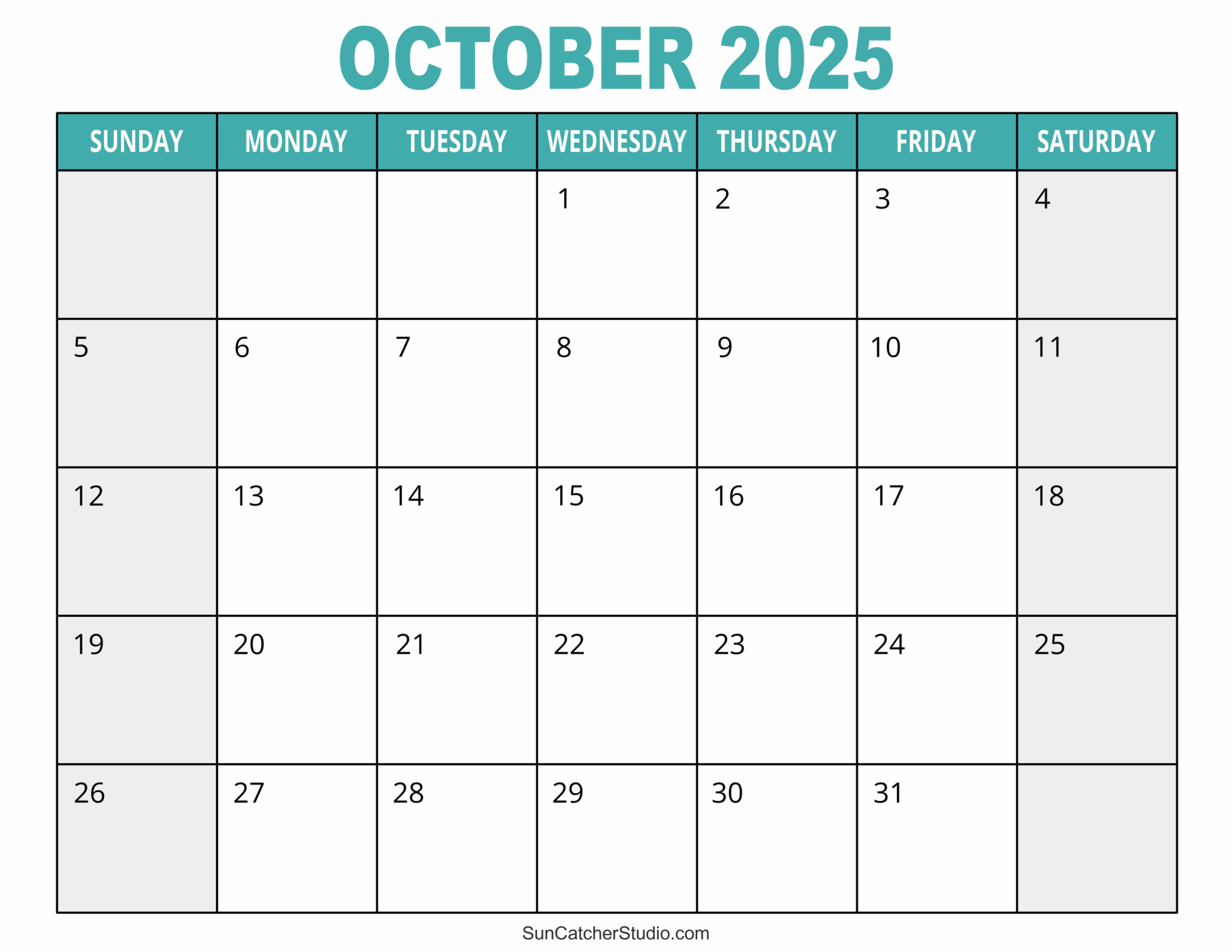 Free Printable 2025 Printable Calendar