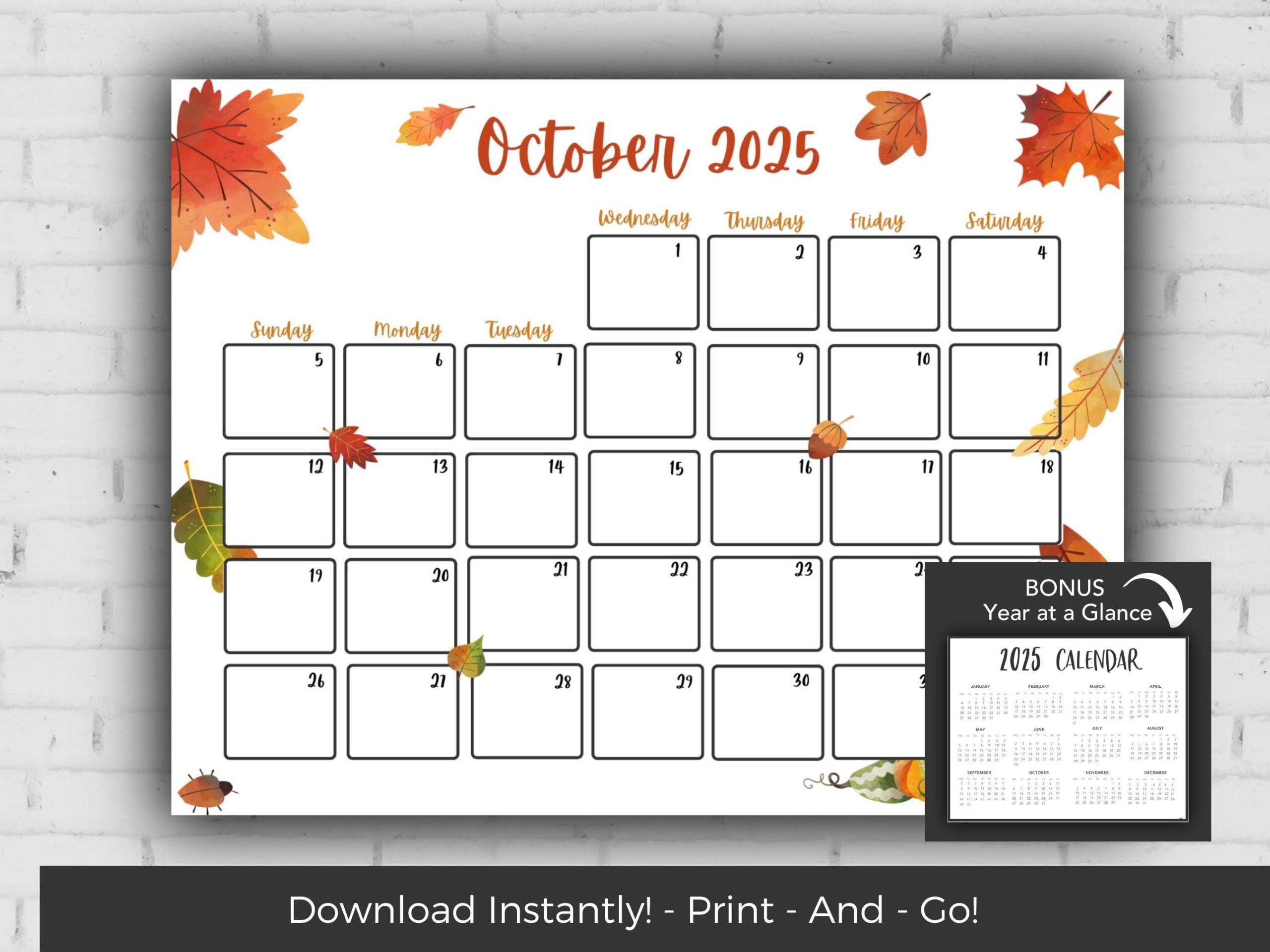 October 2025 Calendar Kids Calendar Printable Calendar 2025 