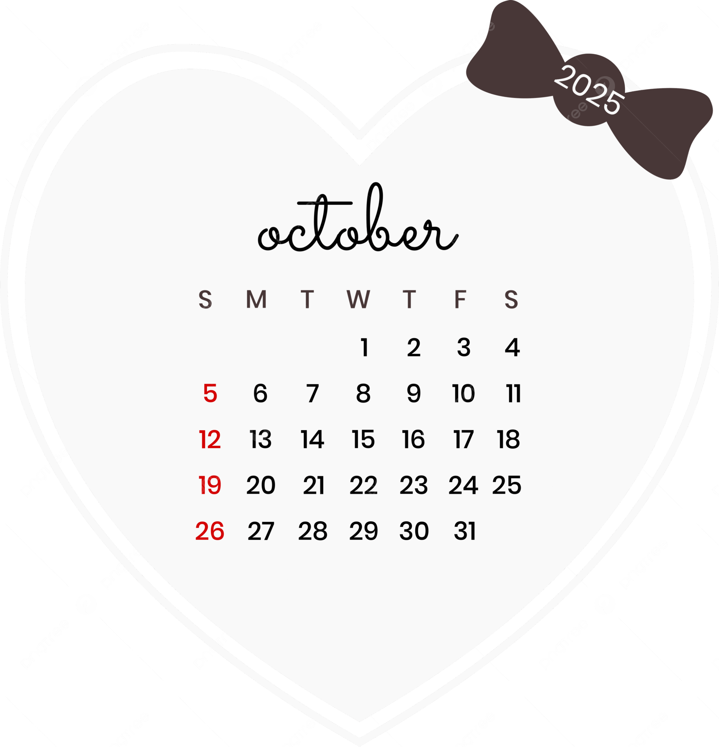 October 2025 Calendar Wallpaper