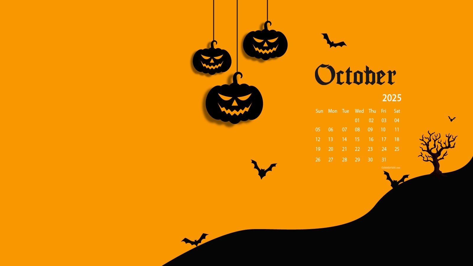 October 2025 Calendar Halloween