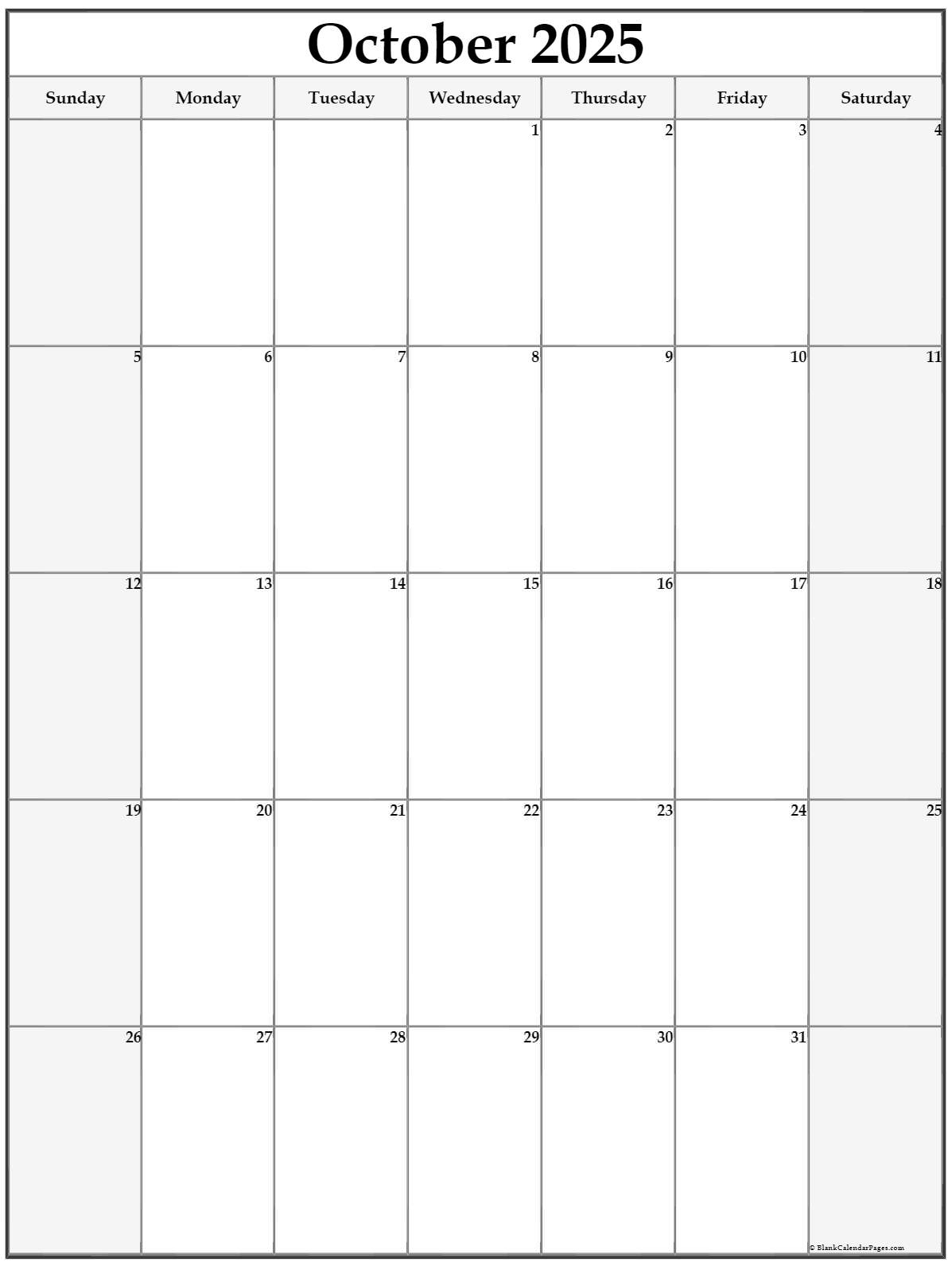 Otf October Calendar 2025