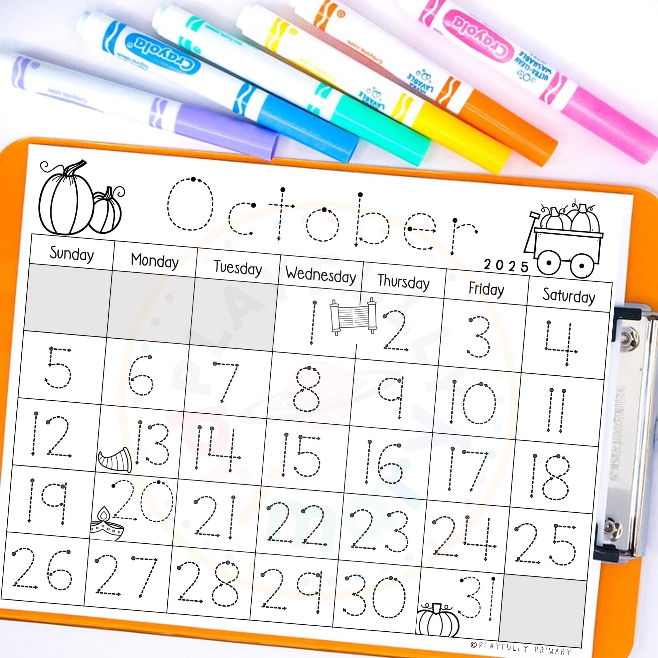 Printable October Calendar Page 2025
